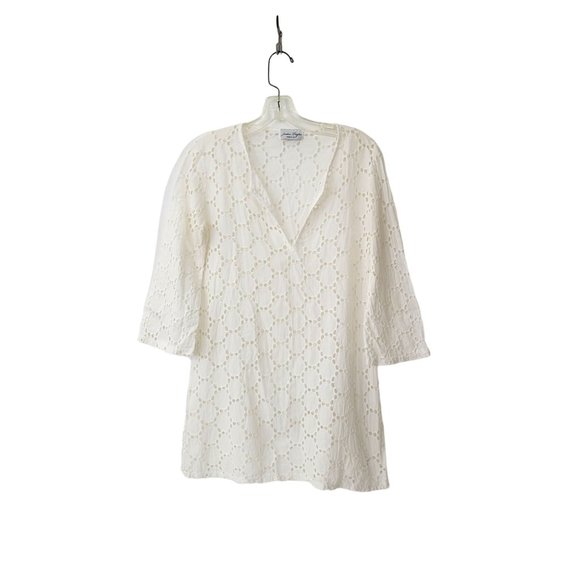 Jordon Taylor Swim Jordon Taylor White Cotton Eyelet Swim Cover Up
